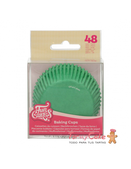 Cápsulas para Hornear Verde Hierba 48ud. Funcakes