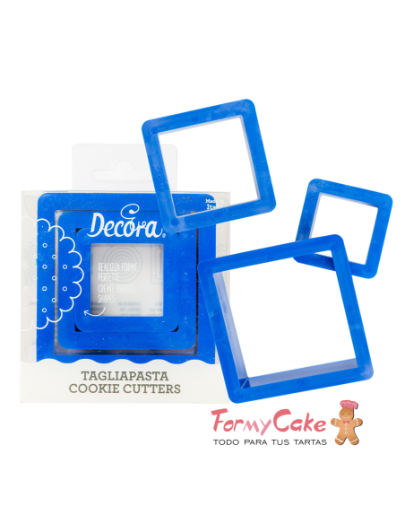 Set 3 Cortadores De Cuadrado Decora