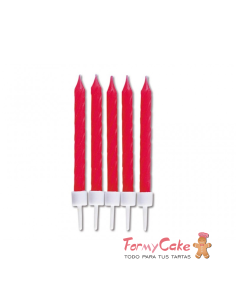 Velas para Tartas Rojas 10ud Stadter