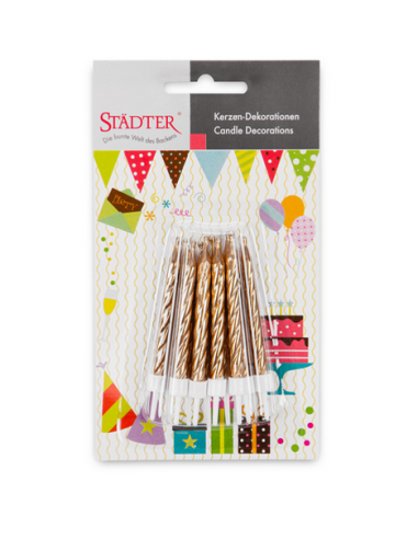 Velas para Tartas Doradas 10ud Städter