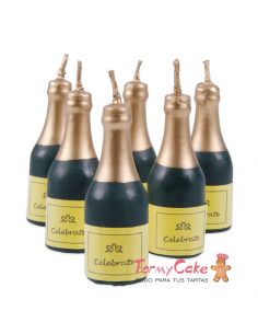 Velas para Tartas Botella Champagne 6ud Städter