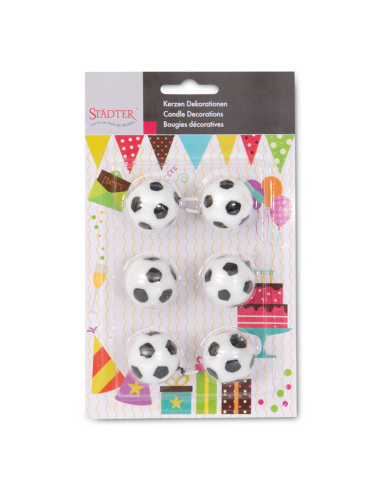 Velas para Tartas Balones Fútbol 6ud Städter
