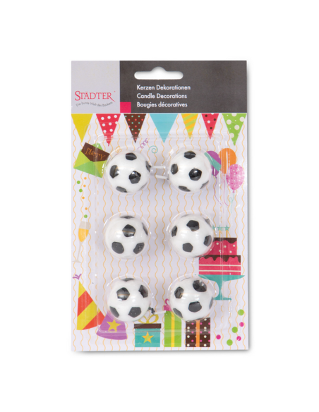 Velas para Tartas Balones Fútbol 6ud Städter
