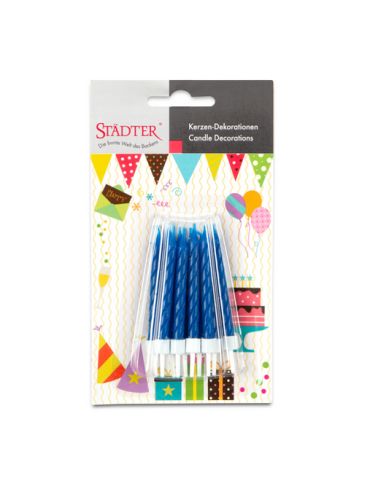 Velas para Tartas Azules 10ud Städter