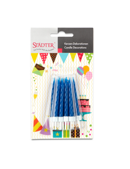 Velas para Tartas Azules 10ud Städter