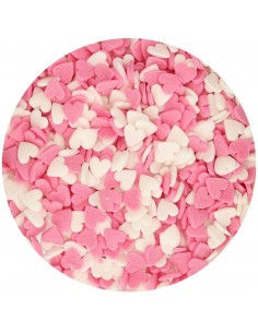 Corazones Blancos y Rosas 60gr Funcakes 2