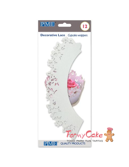 Wrappers 12ud Flores Blancas PME