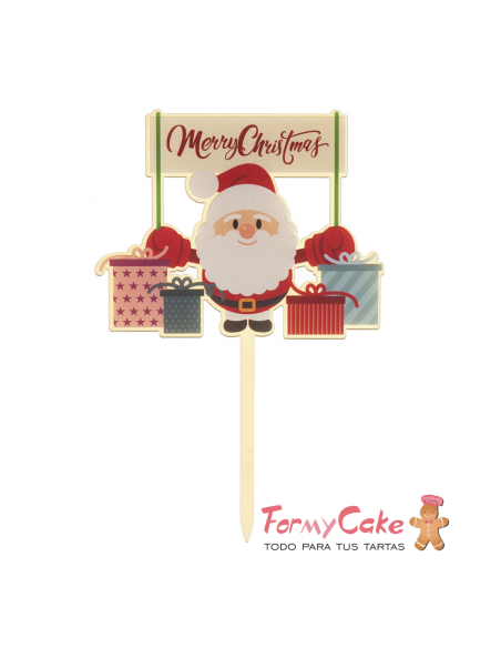 Topper Acrílico Papá Noel Dekora