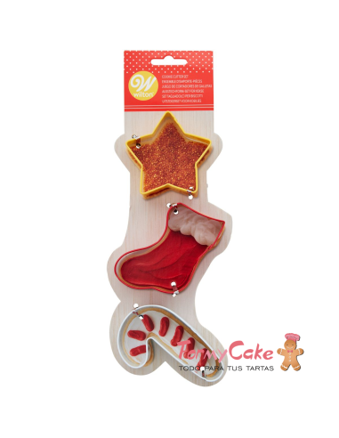 Set Cortadores Estrella/Bota/Bastón, 3ud. Wilton