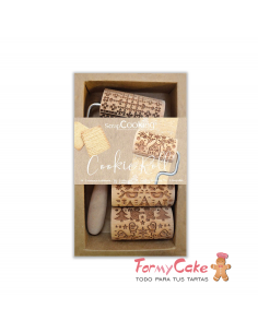 Mini Rodillos Madera Dibujo Navideño ScrapCooking