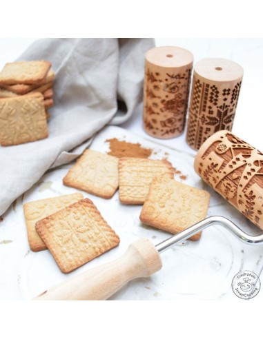 Mini Rodillos Madera Dibujo Navideño ScrapCooking
