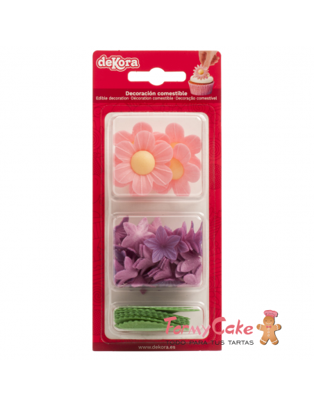 Flores Y Hojas De Oblea Dekora