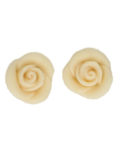 Decoraciones De Mazapán Rosas Color Blanco, 6ud. Funcakes