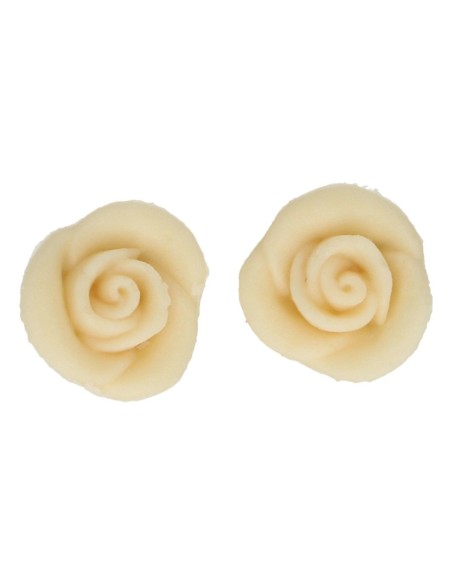 Decoraciones De Mazapán Rosas Color Blanco, 6ud. Funcakes