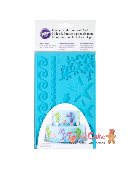 Molde Fondant Diseño Vida Marina Wilton