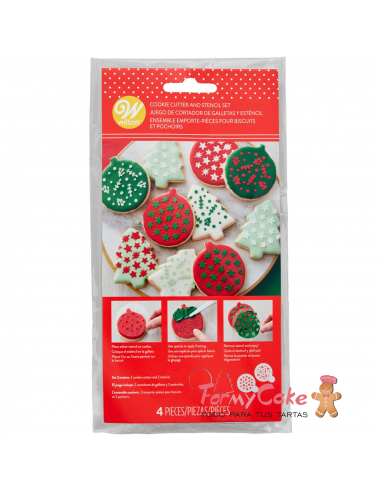 Set Cortadores/Plantillas navidad, 4ud. Wilton