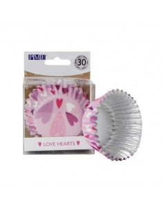 Cápsulas Aluminio Corazones Rosa 30ud PME 2