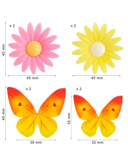 Margaritas Y Mariposas De Oblea 8ud Dekora