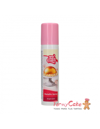 Colorante en Spray Metallic Bright Gold, 100ml Funcakes