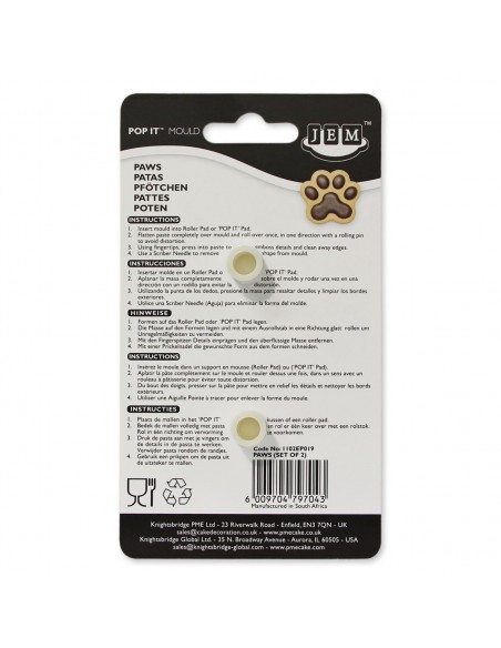 Molde Fondant Huella Perro Set/2 JEM