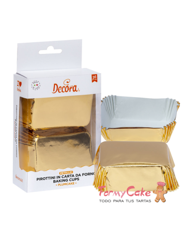 Cápsulas Mini Cake Oro 36uds Decora