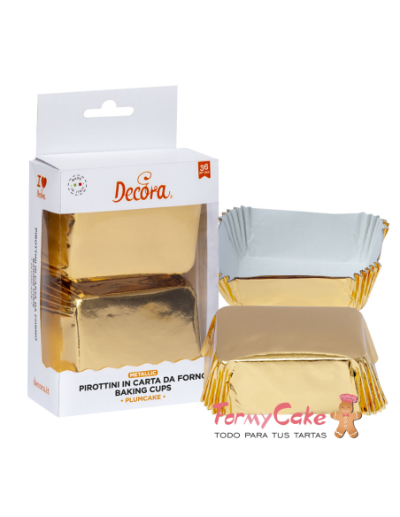 Cápsulas Mini Cake Oro 36uds Decora