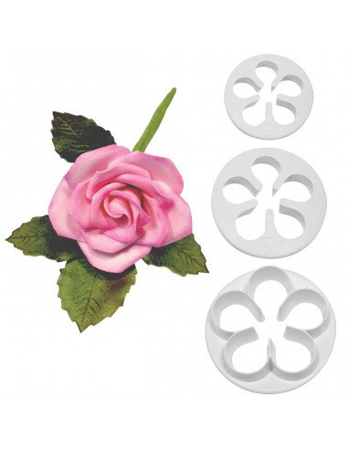 Cortantes Pétalos Rosas 3ud PME