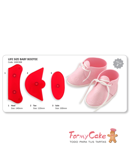 Cortantes Botitas Bebé 3pz cm JEM