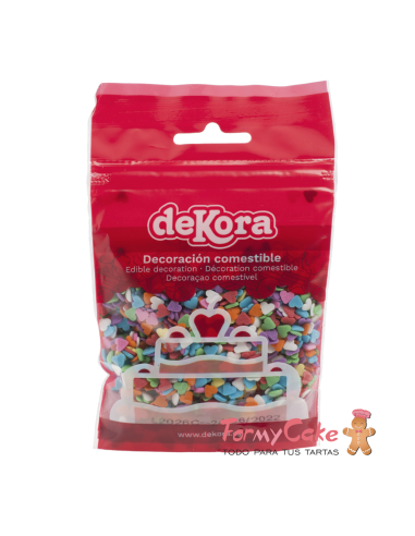 Corazones Colores De Azucar 100g Dekora