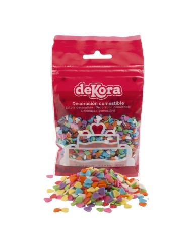 Corazones Colores De Azucar 100g Dekora