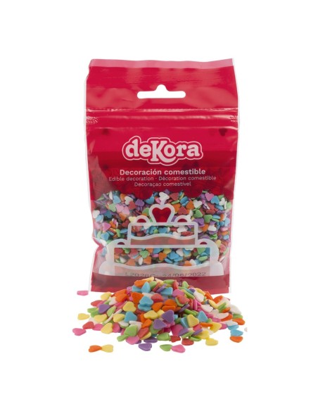 Corazones Colores De Azucar 100g Dekora