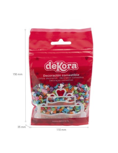 Corazones Colores De Azucar 100g Dekora
