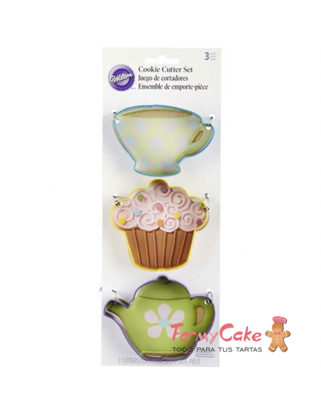 Cortantes Fiesta de Té 3ud Wilton