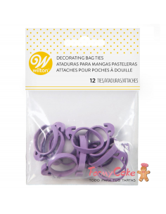 Gomas para Cerrar Mangas Pasteleras, 12u Wilton