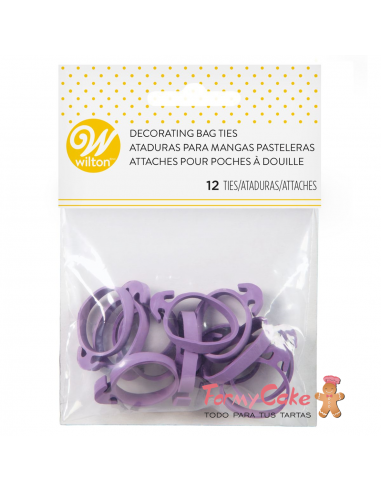 Gomas para Cerrar Mangas Pasteleras, 12u Wilton