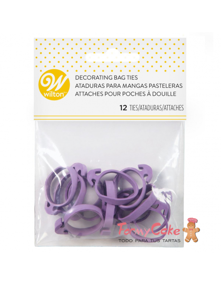 Gomas para Cerrar Mangas Pasteleras, 12u Wilton