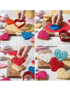  Juego de Marcador y Cortador de Galletas Love You Decora 2