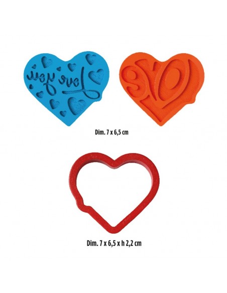  Juego de Marcador y Cortador de Galletas Love You Decora