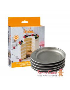 Set De 5 Moldes Redondos Para Tartas Por Capas Decora