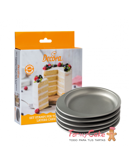 Set De 5 Moldes Redondos Para Tartas Por Capas Decora