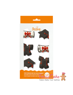 Figuritas de Azúcar Graduación 6ud Decora