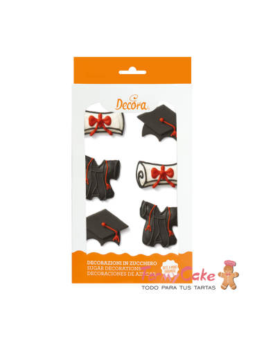 Figuritas de Azúcar Graduación 6ud Decora