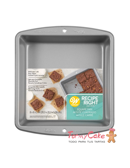 Molde Metal Cuadrado 20x20x5 Wilton