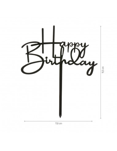 Topper Happy Birthday Negro Dekora
