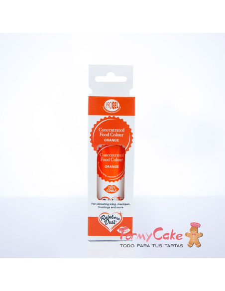 Colorante Gel Naranja Progel 25gr De Rainbow Dust