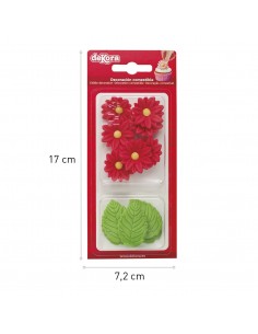 Flores Rojas Y Hojas De Azucar Dekora 2