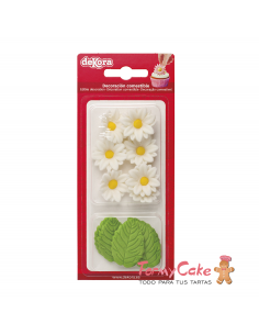 Flores Blancas Y Hojas De Azucar Dekora