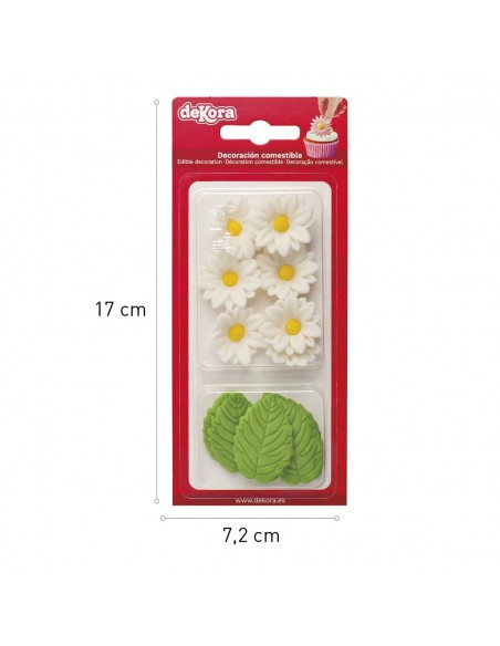 Flores Blancas Y Hojas De Azucar Dekora