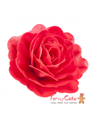 Rosa Gigante De Oblea Color Rojo Dekora