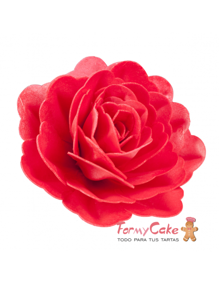 Rosa Gigante De Oblea Color Rojo Dekora